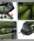 Chinook Helicopter Model Kit With 1451 Pieces Building Block Set interior view and detailed components.
