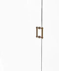 Contemporary 6 Inch Back To Back Shower Door Pull in Brushed Bronze Dope Finish solid brass on glass door, side view.