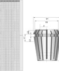 Technical diagram of ER32 16mm Spring Collet Chuck For CNC Lathe And Milling Machine Engraving Tool Built Tough With 40Cr Steel