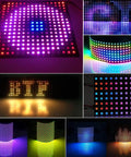 Display of Individually Addressable LED Matrix 8x32 256 Pixel Full Color Display, showcasing flexibility and vibrant colors
