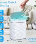 Touchless Motion Sensor Trash Can With Lid Slim 2.6 Gallon Waterproof Garbage Bin With Hand Trigger in Living Room