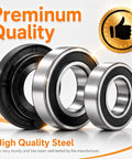 W10435302 Washer Tub Shaft Bearing And Rubber Seal Kit Compatible With Whirlpool Cabrio Washing Machine Models showing three quality steel bearings with seals.