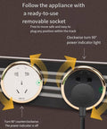 Top Notch Wall Mounted Track Power Strip Featuring Slick Sliding Sockets with removable gold finish sockets for flexible appliance use.