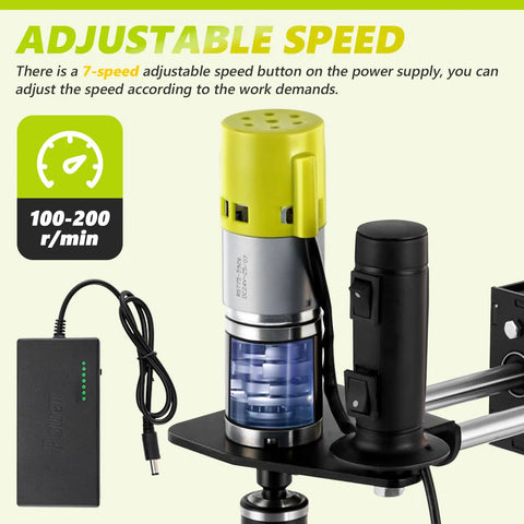 Sturdy Vertical Tapping Machine With 9.84 Inch Arm Effortlessly Drill Holes In Wood Plastic Metal Using M3 To M6 Threads For Precision Workshop Jobs And Reliable Industrial Grade Performance Every Single Time adjustable speed feature showing 7-speed button and motor.
