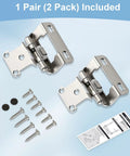 Premium Half Inch Overlay Cabinet Hinges Featuring Seamless Self Closing Action Flat Out Quality Brushed Nickel Hardware for face frame doors, 1 pair, screws included.