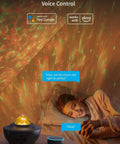 Awesome Star Projector Night Light For Kids With Alexa And Google Home Control illuminating room with galaxy lights