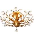 4 Light Vintage Crystal Chandelier Ceiling Light In Gold Finish Show Stopping Pendant Fixture For Living Room Bedroom Dining