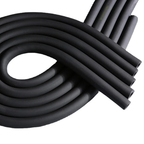 2 Pack 1-1/4 Inch Pipe Insulation Foam Tubing 6 Ft Long With 2 Inch Outer Diameter And 3/8 Inch Wall Thickness in black nitrile rubber