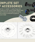 Complete set of Dual Blade Mower Blade Replacement Kit With Nuts Bolts Washers For 21 Inch EGO Power Plus LM2130SP LM2150SP LM2160SP Mowers