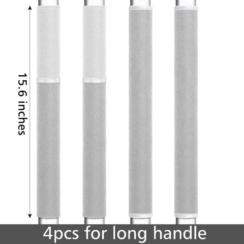 Refrigerator Door Handle Covers Set Of 4 Washable And Fade Resistant Keeps Handles Clean From Smudges Drips Oil And Food Stains Fits 3.6 To 4.2 Inch Circumference 15.6 Inch Length Gray
