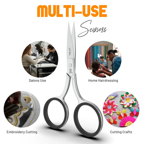 Pro Grade Precision Facial Hair Scissor For Eyebrows, Mustache And Beard, Premium Stainless Steel Grooming Tool for Multi-Use