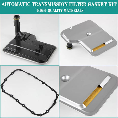 6L45E CL45E Automatic Transmission Filter Kit With Oil Pan Gasket For BMW 2007 2013 showing filter and gasket design