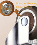 Close-up of Four Pack Swivel Stem Casters With One Inch TPR Silent Wheels, 360 Degree Rotation, showing built-in bearings