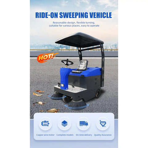 Ride On Automatic Floor Sweeper Machine For Warehouses Factories And Commercial Spaces Heavy Duty Industrial Cleaning System Designed for Large Indoor Areas And Distribution Centers Efficient Sweeping Solution