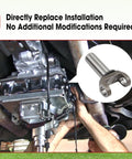Mechanic installing 1310 Series Transmission Slip Yoke and U Joint Kit Replacement 2 3 6081X 5 153X on GM Turbo 350, 700R4