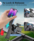 User adjusting Rotatable Universal Golf Cart Phone Holder That Is Big Phones Friendly Fits Thick Cases Easy Mount For IPhone Samsung Pixel smartphones mount.