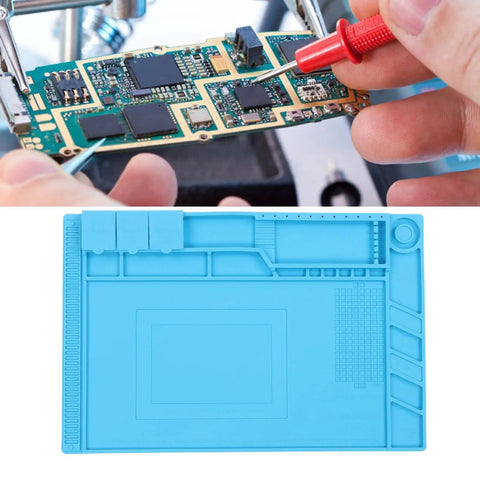 Pro Grade Silicone Electronic Repair Mat With High Temperature Resistance Antistatic Soldering Pad for Mobile Phones Computers And PCBs with tool slots