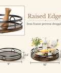 Smooth 360 Spin 2 Pack 9 And 10 Inch Lazy Susan Turntable Organizers Heavy Duty Solid Wood Kitchen Pantry Rotating Tray With No Sweat Access Real Deal Pick featuring raised edges for stability.