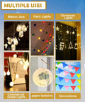 Adjustable 10 Ft Outdoor String Light Pole Stand with multiple uses including mason jars, fairy lights, and paper lanterns.