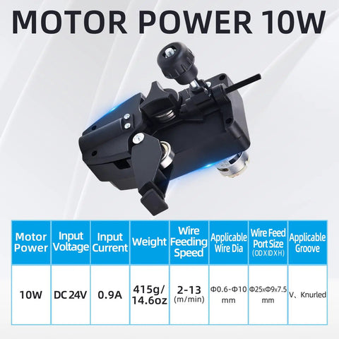 Pro Grade Flux Core Wire Feeder For Welder 24V DC Motor Soldering 0.6 To 1.0 Mm Wire System details with 10W motor power