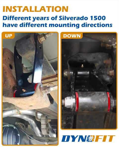 Installation of Rear Drop Shackle Kit For 1999-2019 Chevy Silverado 1500 And GMC Sierra 1500 Adjustable 1 To 2 Inch Lowering