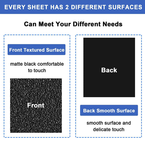 Moldable Plastic Sheets 12x16 Inches 0.06 Inch Thick 6 Pack Double Sided Smooth And Textured For DIY Projects Front and Back View