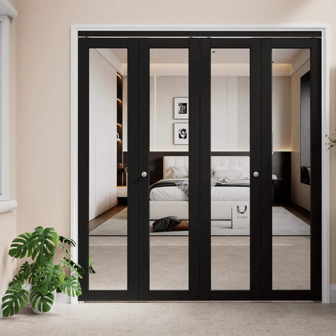 72 Inch Wide By 80 Inch Tall Mirrored Bifold Door Built Tough With Solid Core Construction Water And Scratch Resistant Panels