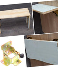 Zero Wiggle Self Locking Folding Hinges For Furniture Legs Tables And Chairs Pro Level Spring Activated Bracket System on wooden table.