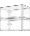 2 Pack Large Clear Stackable Storage Drawers 27Qt Each 54 Qt Total Space Saver Closet Under Bed Organizer Easy Assemble