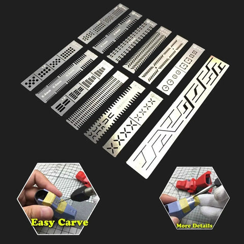 Rock Solid Stainless Steel Hobby Craft Ruler For Model Building And Engraving Dead On Detail Marking Gauge templates and usage.