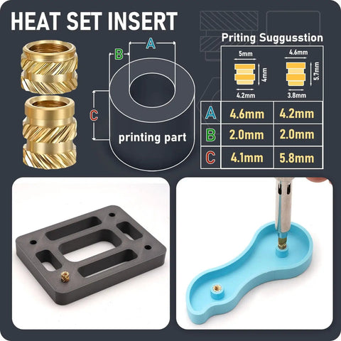 M3 Fasteners Kit For 3D Printing With Heat Set Inserts Hex Nuts Washers And Socket Head Cap Screws 630Pcs diagram