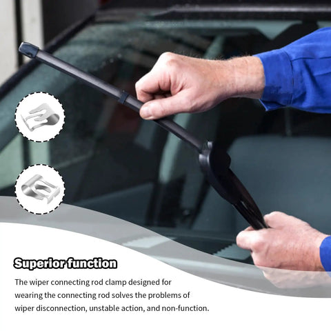Heavy Duty Windshield Wiper Linkage Clip Set Keeps Linkage From Popping Off Universal Wiper Assembly Clip For Most Cars Durable Car Accessories Easy Install 2 Pack, metal clip on wiper rod