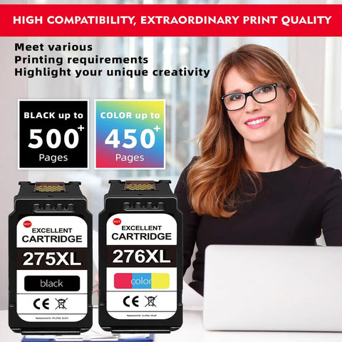275XL Black And 276XL Tri Color Ink Cartridges 2 Pack For TR4700 TR4720 TS3522 TS3700 TS3720 TS3722 TS3500 Printers