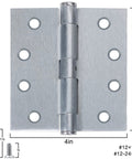 Three Pack Satin Chrome Door Hinges Four And A Half Inch By Four Inch Heavy Duty Industrial Grade Full Mortise Interior Exterior Hinges