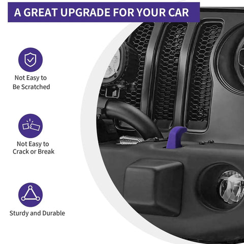 Purple Bumper Tow Hook Covers Set Two Pack Compatible With 2007 To 2018 Jeep Wrangler JK JKU And 2018 To 2026 JL JLU And Jeep Gladiator JT