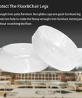 Heavy Duty Clear Wrought Iron Patio Furniture Foot Glides Caps 1.5 Inch Non Slip Table Leg Covers set of two protect floors from scratches.