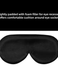 Silk Sleep Mask With Contoured Foam Padding For Light Blocking And No Pressure, features contoured eye recesses and satin comfort