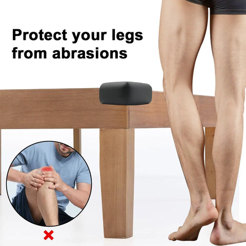 Built Tough Yet Soft Black Foam Corner Protectors Four Pack Pre Taped Rubber Edge Guards For Beds Tables And Desks against sharp table corners.