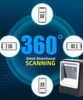 Handsfree Omnidirectional Desktop Barcode Scanner With USB Cable For 1D 2D And QR Codes Image Sensing Plug And Play Barcode Reader