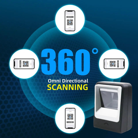 Handsfree Omnidirectional Desktop Barcode Scanner With USB Cable For 1D 2D And QR Codes Image Sensing Plug And Play Barcode Reader