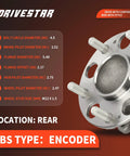Beefed Up Rear Wheel Hub And Bearing Assembly For Honda Civic 2006 2011 1.8L With Encoder ABS, 5 Lug Replacement Wheel Hub