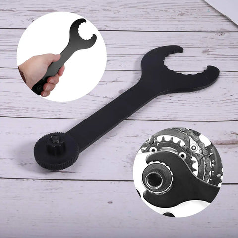 Bottom Bracket Wrench For Hollowtech II External Cup BB Removal And Crank Tool Two In One Design Beefy Carbon Steel