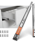 20 Inch Push To Open Soft Close Drawer Slides Heavy Duty Pair With Smooth Hydraulic Damping For Quiet Operation Easy Soft Close And Push Open Ideal For Kitchen Cabinets And Office Drawers, installed with screws