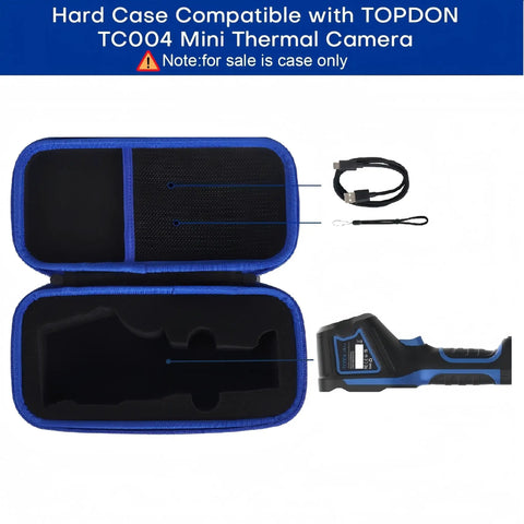 Travel Case For TOPDON TC004 Mini Thermal Imaging Camera With Removable Foam Insert Black Durable Carry Case