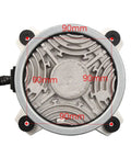 Top view of External Fan DC Motor For Air Conditioners Brushless Replacement Part ZWK511B500073 with 90mm diameter