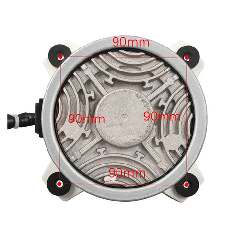 Top view of External Fan DC Motor For Air Conditioners Brushless Replacement Part ZWK511B500073 with 90mm diameter