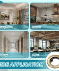 VIAPUICE GU10 Recessed Lighting Trims 2.1" Aperture with Spring Clip 2 Pcs in various room settings including living room, kitchen, hallway, and office.