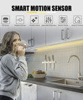 16 Inch Motion Sensor LED Under Cabinet Lights 3 Pack Rechargeable Magnetic Closet Lighting With 3 Color Temperatures No Fuss Stepless Dimming Wireless Lighting For Kitchen Cabinets Wardrobe Stairs Hallways illuminated under kitchen cabinet