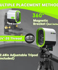 Dual Laser Level With Tripod USB Rechargeable 2200mAh Battery Self Leveling IP54 Waterproof Dustproof Shockproof 7 Hour Runtime For Precise DIY And Pro Projects, 32.68in tripod