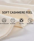 Soft texture of Black And White Piano Grid Winter Scarf Crafted From Plush Faux Cashmere With Extended Fringe Edges.